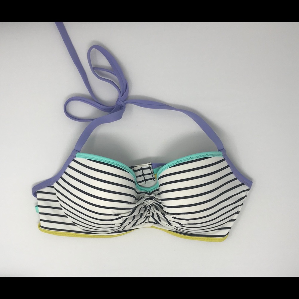victoria secret black and white striped bikini top